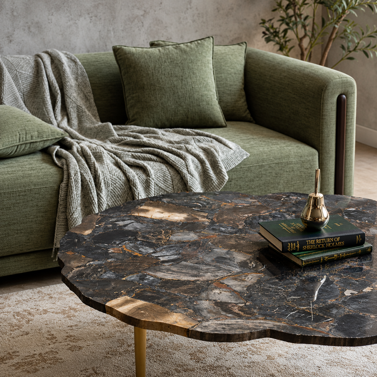 PETRIFIED WOOD CENTER TABLE