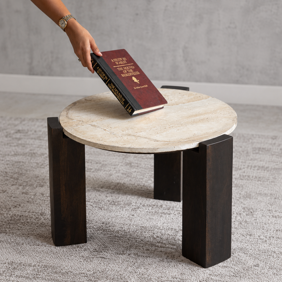 TRAVANTINE COFFEE TABLE