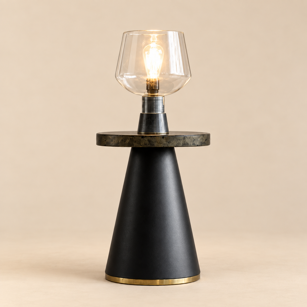 Concrete Open Shade Lamp