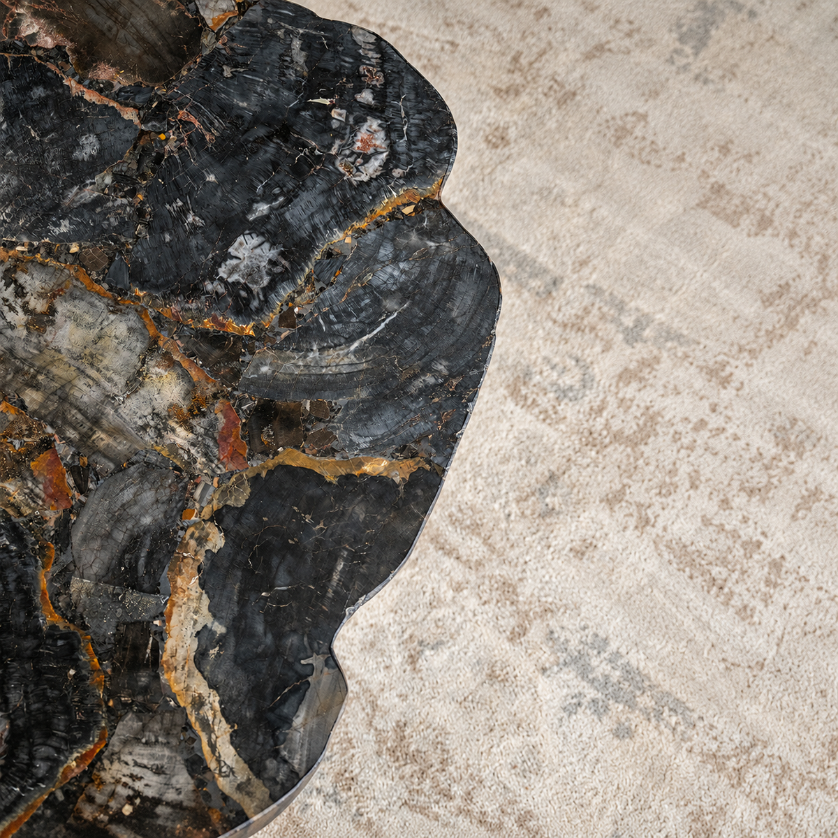PETRIFIED WOOD CENTER TABLE