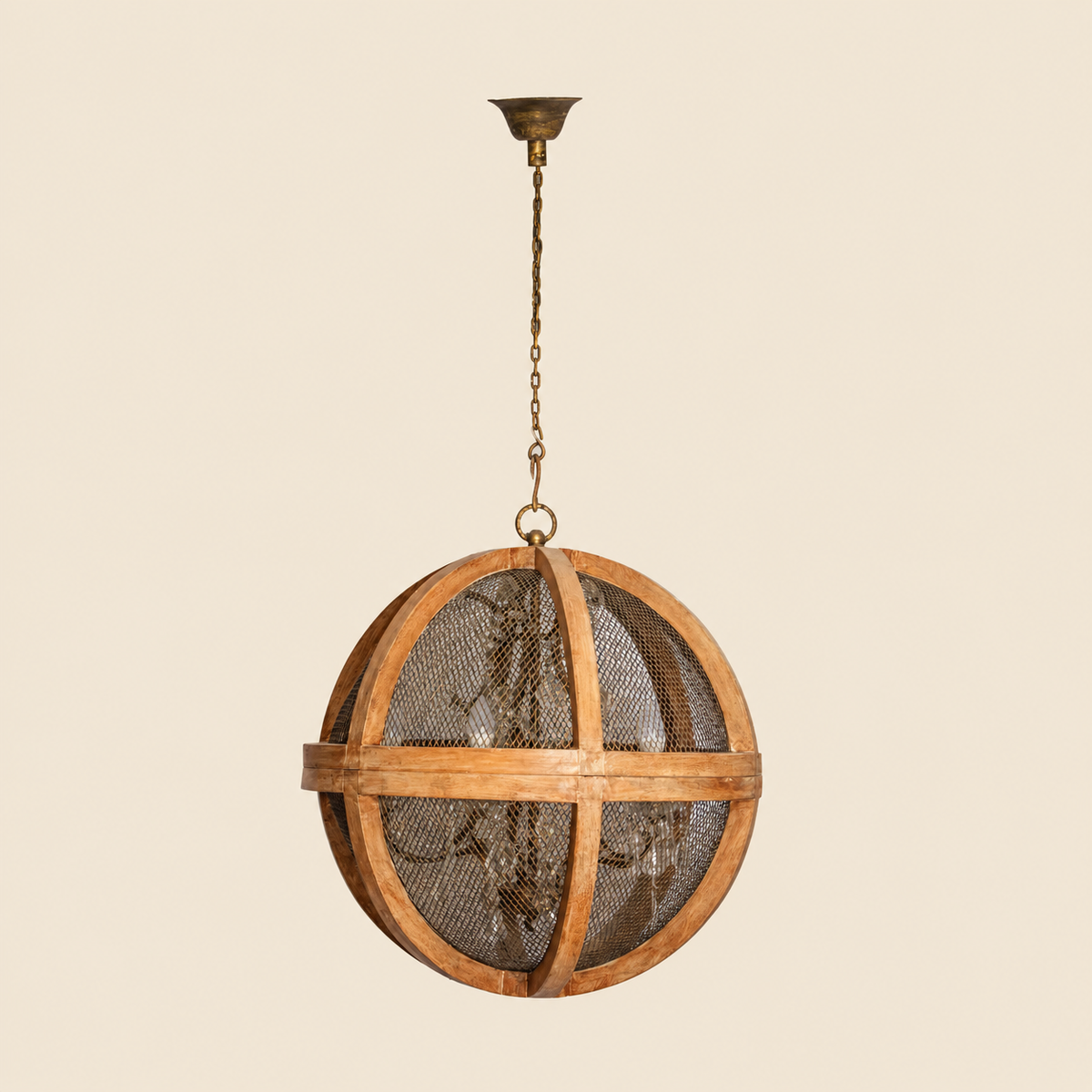Wood & Mesh Ball Chandelier Chairs And Company