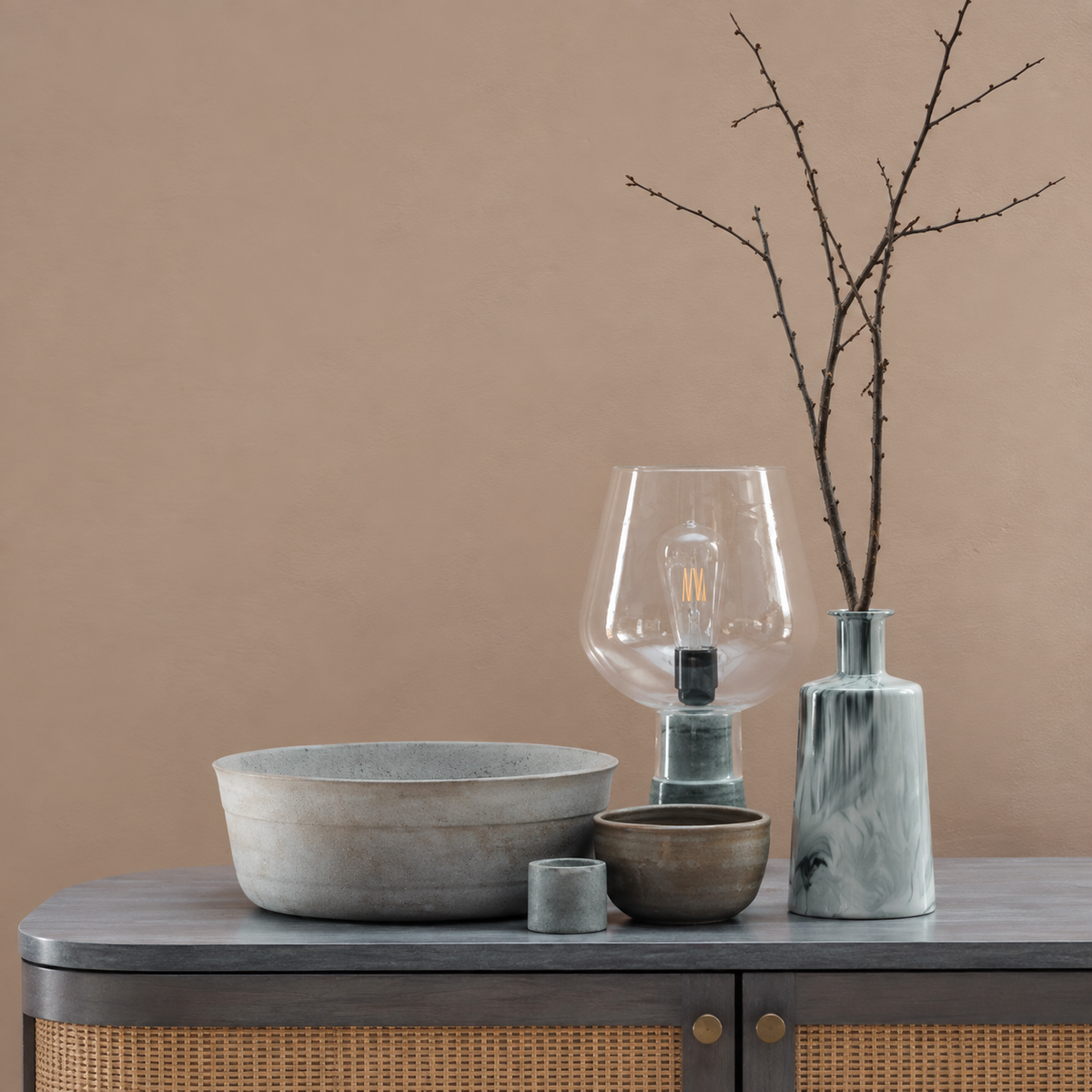 Concrete Open Shade Lamp
