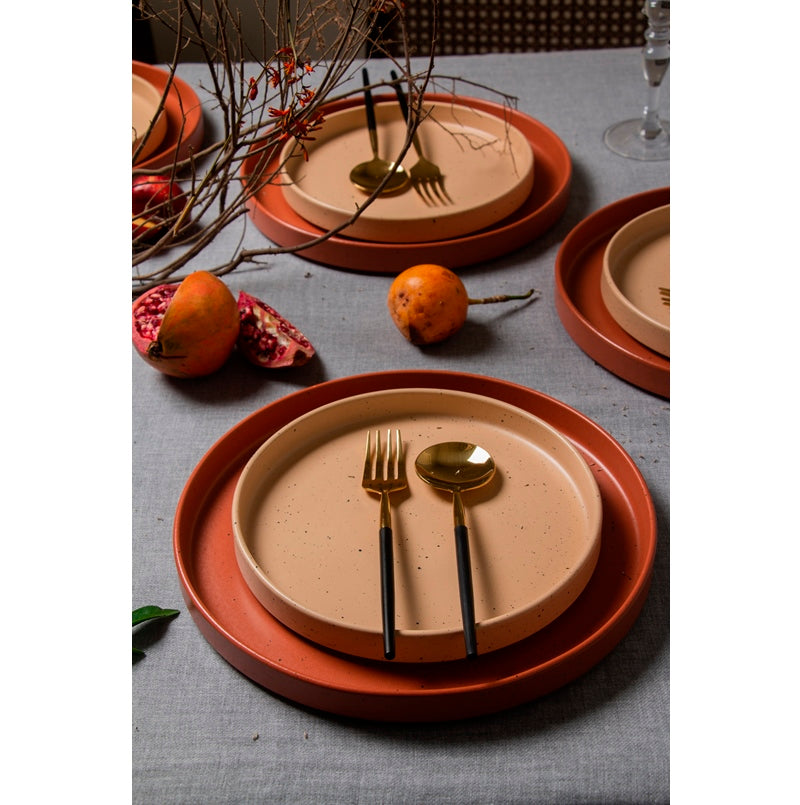 KANSO DINNERWARE SET PLATE - SAND (21 CM), MODERN DINING SETS ROUND TABLE