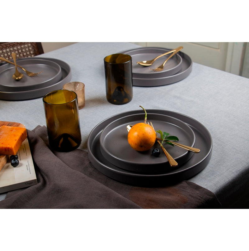 KANSO DINNERWARE PLATE SET - CEMENT, MODERN DINING SETS ROUND TABLE