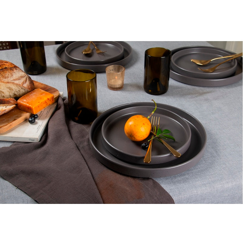 KANSO DINNERWARE SET PLATE - CEMENT (21 CM), MODERN DINING SETS ROUND TABLE