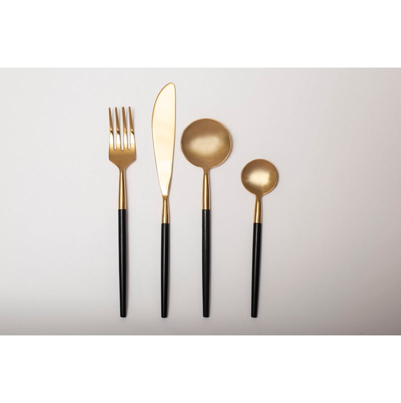 Moderne Black and Gold Cutlery - Set of 4 (16 Pieces)